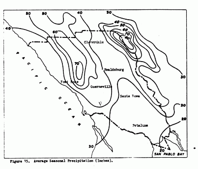 Average Seasonal Precipitation (Inches), Figure 15