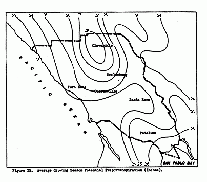 Average Growing Season Evapotranspiration (Inches), Figure 25