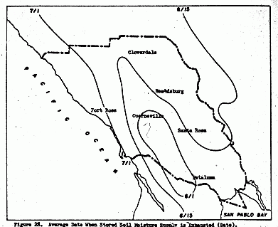 Average Date When Stored Soil Moisture Supply is Exhausted (Date), Figure 28