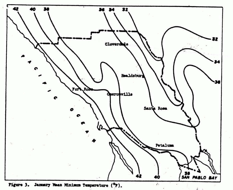 January Mean Minimum Temperature, Figure 3