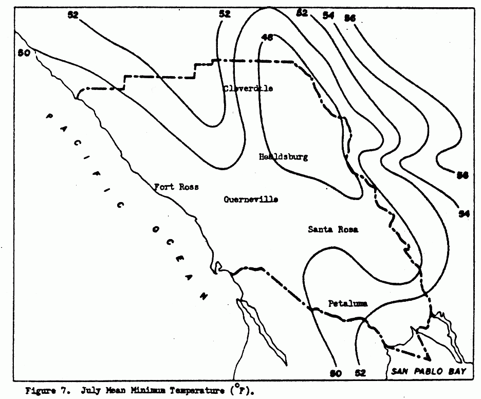 July Mean Minimum Temperature, Figure 7