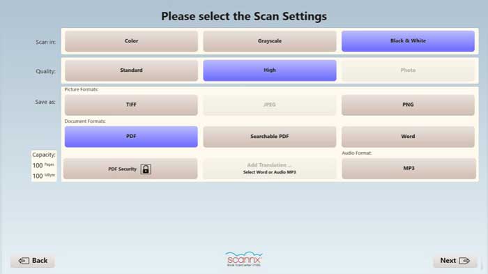 Scan Settings