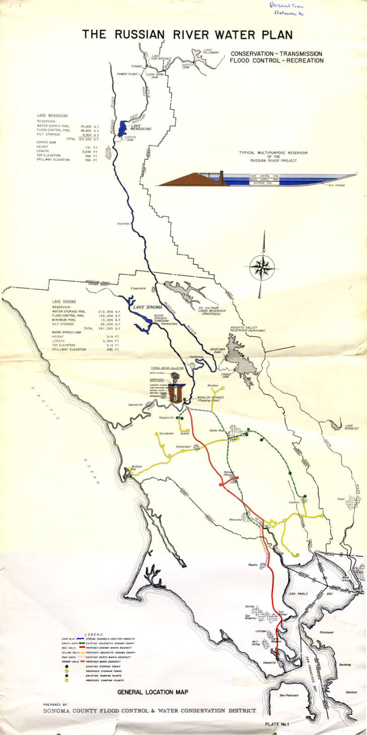 Map of Russian River water map