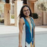 Woman wearing a stole.